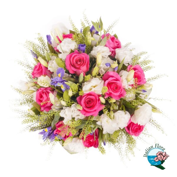 pink and white christmas bouquet