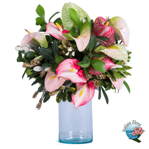 Bouquet of pink anthurium flowers