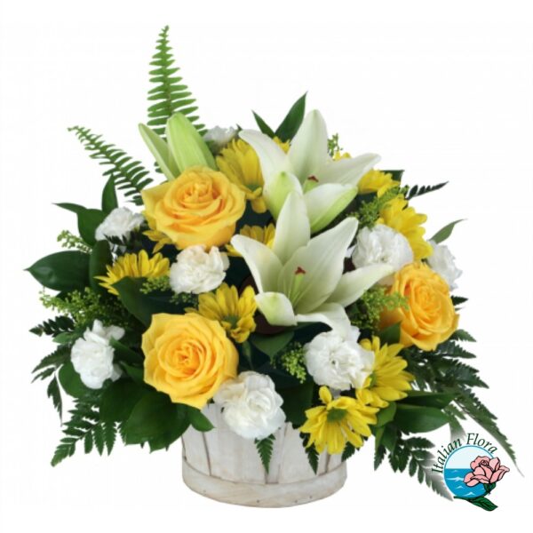 yellow-and-white-funeral-arrangement