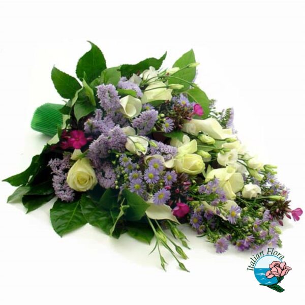 Funeral bouquet of mixed seasonal flowers