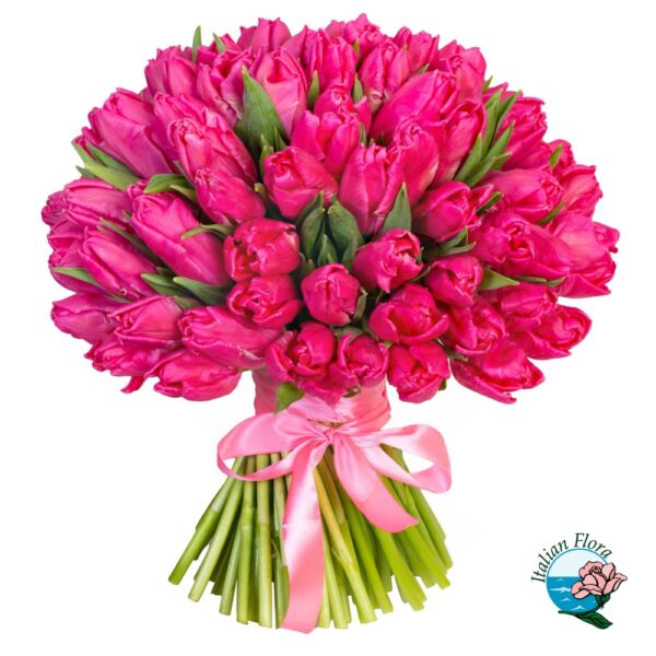 50 pink tulips