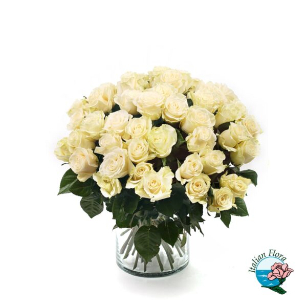 Bouquet of 50 white roses